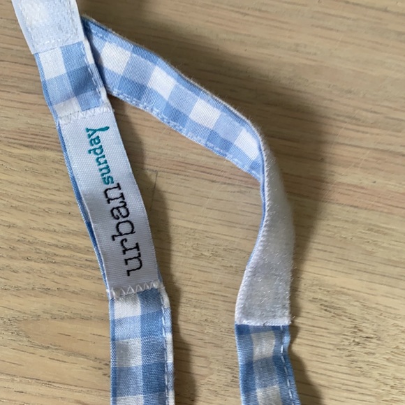 Gingham Soft Blue kids tie from Urban Sunday - Picture 2 of 7